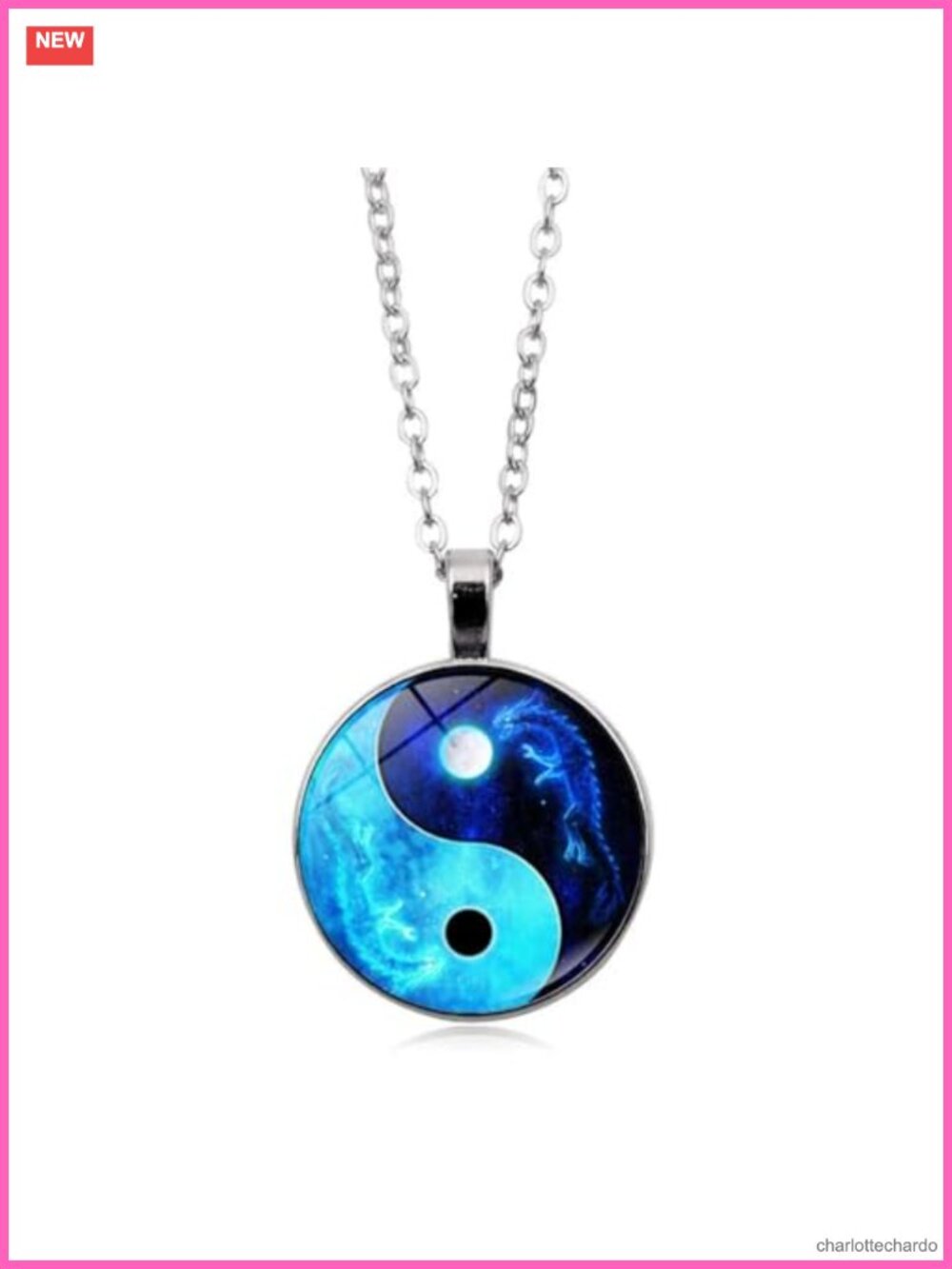 Yin Yang Pendant Necklace Alloy Steel Taichi Charm Meditation Jewelry